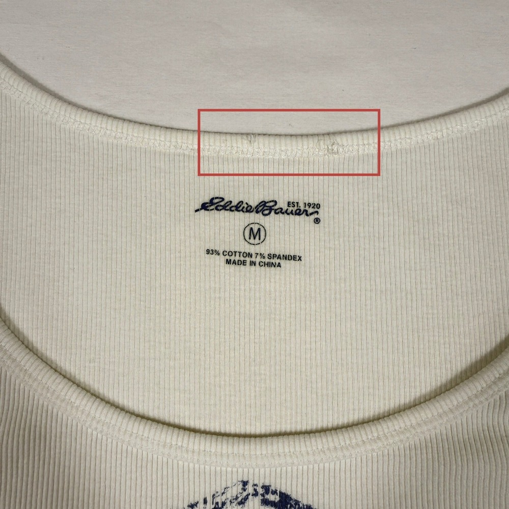 Eddie Bauer Womens Tank Top Sleveless White Blue Mandala Size M Yoga Athletic - Picture 6 of 12